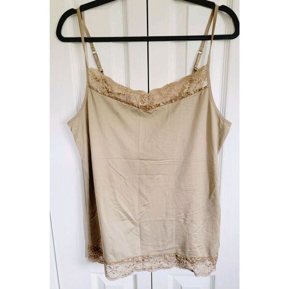 Apt. 9 Tank Top Women's XL Tan Beige Layering Essentials Lace Accents‎ Neutral - Picture 1 of 6